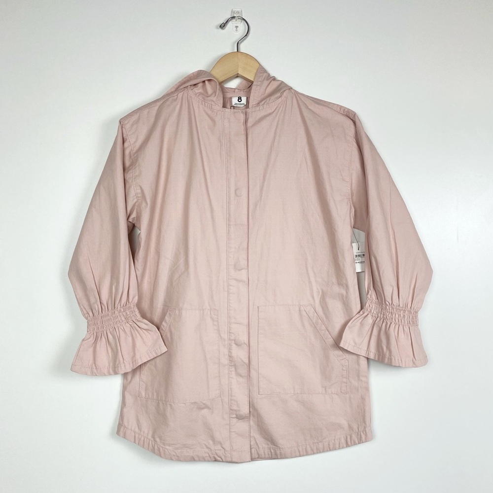 Nordstrom Stem Girls Pink Lightweight Hooded Jacket Size 8